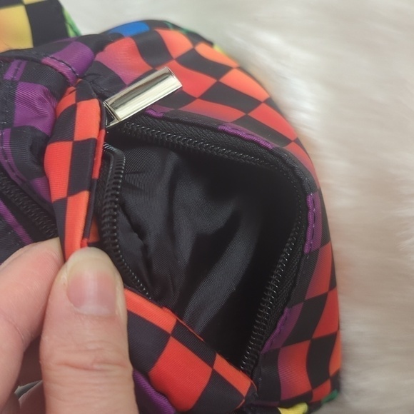 Multi-Colored Checkered Mini Belt Bag - Picture 5 of 8